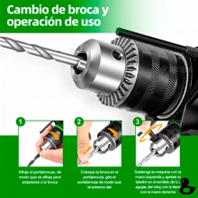 Impacto Taladro Destornillador Electrico Atornillador Llave - Negro - Ver 4