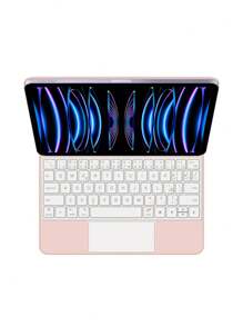 Funda con teclado en español compatible con iPad Pro de 11 pulgadas 3ª y 2ª generación, iPad Pro de 12.9 pulgadas 6ª generación 2018-2022, iPad Air 5ª y 4ª generación de 10.9 pulgadas, iPad de 10ª generación. Cubierta inteligente magnética, teclado mágico inalámbrico con trackpad y retroiluminación, color rosa - Rosa-Español - Ver 7