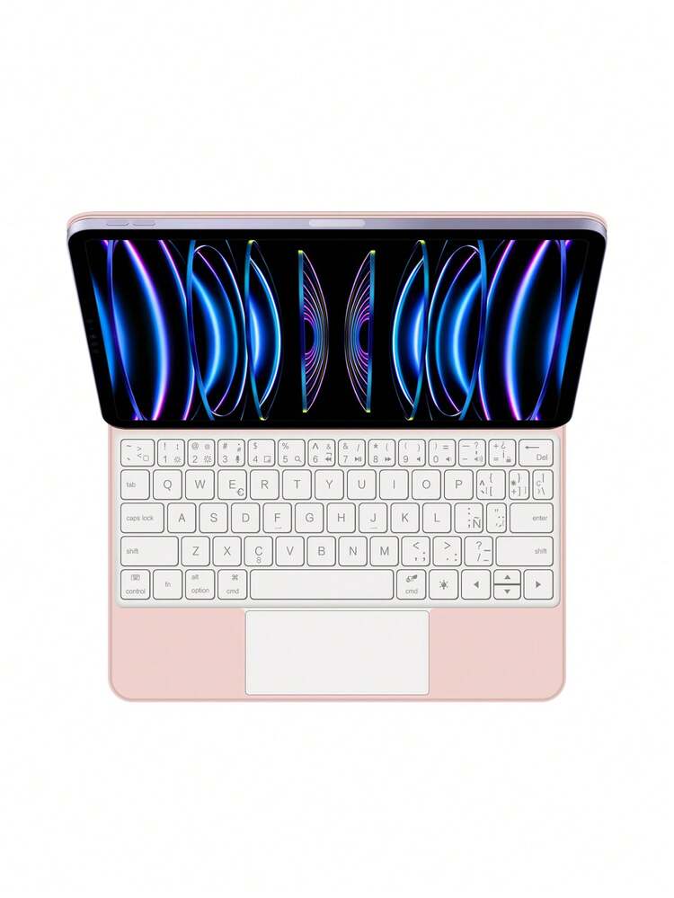 西班牙语键盘保护套兼容 iPad Pro 11 英寸 3 代 2 代 12.9 英寸 6 代 2018-2022 Air 5 代 4 代 10.9 英寸第 10 代磁性智能保护套平板电脑妙控键盘保护套触控板背光无线粉色 - 粉紅色-西班牙 - 查看 6