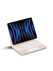Funda con teclado en español compatible con iPad Pro de 11 pulgadas 3ª y 2ª generación, iPad Pro de 12.9 pulgadas 6ª generación 2018-2022, iPad Air 5ª y 4ª generación de 10.9 pulgadas, iPad de 10ª generación. Cubierta inteligente magnética, teclado mágico inalámbrico con trackpad y retroiluminación, color rosa - Rosa-Español - Ver 11