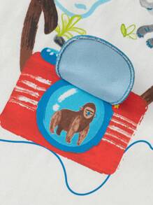 Balabala Kleine Jungen Kurzarm T-Shirt mit Cartoon Motiv, Sommer Oberteil - Weiss - Übersicht 6