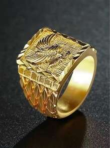 男士飛鷹鍍金戒指,嘻哈潮流