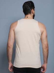 Men Tank Tops - 米色 - 查看 3