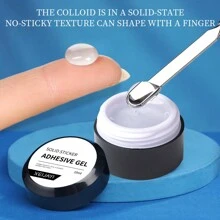 XEIJAYI 3片装10毫升固体指甲贴纸凝胶固体贴纸指甲贴纸粘性凝胶贴纸超强粘性UV凝胶指甲胶速干强力粘合剂假指甲贴纸丙烯酸胶水 - 含角质层推棒 - 無色 - 查看 4