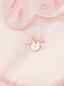 Balabala 少女夏季甜美蓬鬆網紗圓領泡泡袖公主連衣裙粉色 - 粉色 - 查看 5