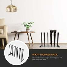 Metal Boot Rack Freestanding Shoe Organizer Storage For Tall Boots Supporter, Snow, Riding, Knee High Shoes, Rain Boots Stand - Black - View 6