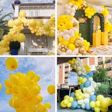 113PCS Yellow Balloons, Yellow Balloon Flower Arch Kit, Various Sizes 18/12/10/5 Inches, Ideal For Birthday, Sunflower Themed Party, Graduation Ceremony, Wedding Decorations, - Yellow - View 6