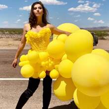113PCS Yellow Balloons, Yellow Balloon Flower Arch Kit, Various Sizes 18/12/10/5 Inches, Ideal For Birthday, Sunflower Themed Party, Graduation Ceremony, Wedding Decorations, - Yellow - View 4