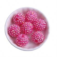 18x20mm 10 Stück Chunky runde bunte Harz Strass Kugelperlen für Bubblegum Halsketten Schmuck - Verschiedenfarbig - Übersicht 35