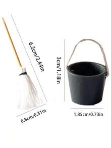 2 Miếng Nhà búp bê Thu nhỏ ob11 Bối cảnh Đạo cụ chụp ảnh Bộ , Bao gồm Đồ lau nhà Gầu múc Làm sạch Công cụ - Nhiều màu - Xem 5