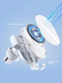 15w重力感應汽車無線充電器,適用於蘋果、三星、安卓qi標準具有無線充電功能的智能手機,如iphone 8/x/11/12/13/14/15系列 - 白色 - 查看 7
