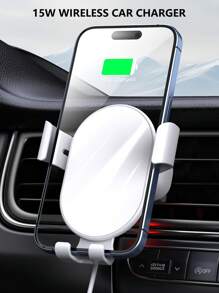 15w重力感應汽車無線充電器,適用於蘋果、三星、安卓qi標準具有無線充電功能的智能手機,如iphone 8/x/11/12/13/14/15系列 - 白色 - 查看 11