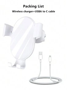 15w重力感應汽車無線充電器,適用於蘋果、三星、安卓qi標準具有無線充電功能的智能手機,如iphone 8/x/11/12/13/14/15系列 - 白色 - 查看 9