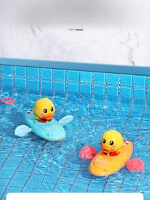 1 pièce Jouet de bain Barque à rames avec canard jaune bébé, couleur aléatoire