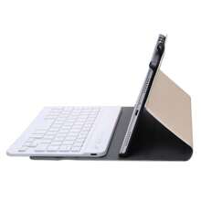 A220 可分離式藍牙鍵盤皮革平板電腦套，適用於三星 Galaxy Tab A7 Lite 8.7 T220 / T225，設有扶架和彈性帶功能(玫瑰金) - 金色 - 查看 4