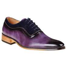 Gino Vitale Men's Lace Up Medallion Toe Dress Shoes - 紫羅蘭色 - 查看 10