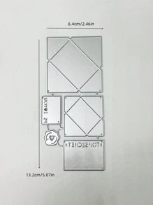 Metallic Envelope Folding Knife Template Card For Photo Frame, Craft Diy, Scrapbooking, Art Album Decoration - Silver - View 2