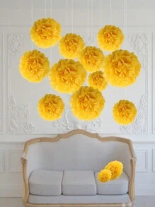 1 set/10 pièces, 10"8", 1 set=20 pièces, /6 pièces Boules de fleurs en papier créatives - Parfaites pour les fêtes d'anniversaire, les vacances et les artisanats - Petits cadeaux et fournitures pour les fêtes, décoration de scène de mariage et d'anniversaire européenne et américaine. Boules de fleurs en papier blanc, bleu, vert menthe, jaune. Fleurs en papier de soie Décorations de fête à suspendre pour mariage et anniversaire