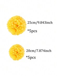 1 set/10 pièces, 10"8", 1 set=20 pièces, /6 pièces Boules de fleurs en papier créatives - Parfaites pour les fêtes d'anniversaire, les vacances et les artisanats - Petits cadeaux et fournitures pour les fêtes, décoration de scène de mariage et d'anniversaire européenne et américaine. Boules de fleurs en papier blanc, bleu, vert menthe, jaune. Fleurs en papier de soie Décorations de fête à suspendre pour mariage et anniversaire