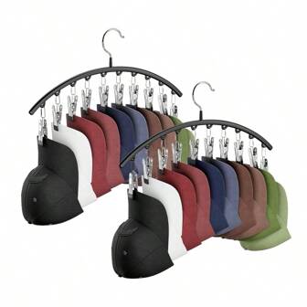 خطافات قبعات في الخزانة ، رفوف تنظيم قبعات معدنية معروضة في الخزانة والغرفة ، رفوف قبعات للقبعات الرياضية ، حامل قبعات ب- 10 مشابك ، قبعات رياضية واكسسوارات ، هدايا للرجال والنساء