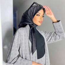 Ladies' Solid Color Satin Square Scarf, 90cm, Silk-Like Shawl, Neckerchief, Headscarf Casual Bandana Headband Fashion Hairband