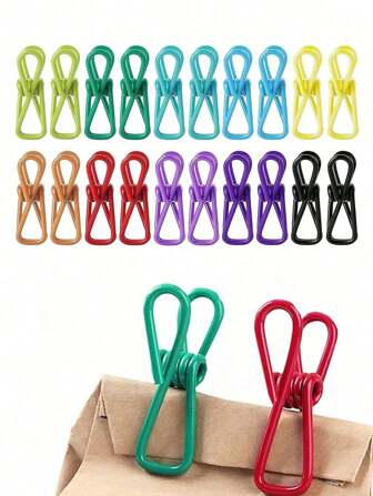 10pcs Colorful Sealing Clips With Anti-Slip Function For Creative Photo Fixation, Color Random