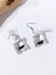 1對可愛有趣樹脂金魚造型垂墜耳環,男女適用,有黑色、橘色、藍色、紅色和黃色可選 - 款式 - 查看 6