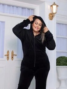 Plus Size Co-Ords - màu đen - Xem 3