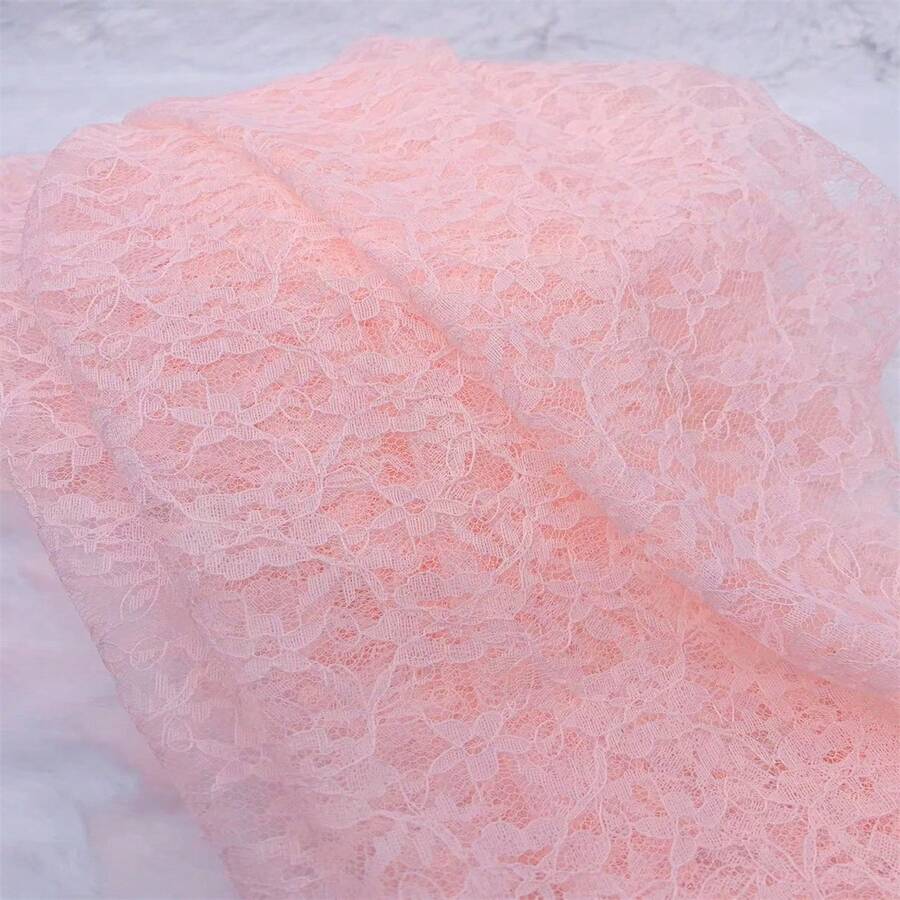 Mùa xuân/Mùa hè Gầy Polyester Nhỏ bé Hoa Vải ren , Thích hợp Đối với Chân váy , , - Hồng - Xem 1