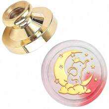 CYFUN DESIGN 1 件蒲公英/月亮/蘑菇/火堆/生命树/鲸鱼/考拉/蝴蝶蜡封黄铜印章头，适用于婚礼派对请柬信封卡片礼品包装返校 - 金色 - 查看 7