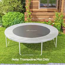 SPORTNOW Replacement Trampoline Mat With Eight Rows Of Stitching, Spring Pull Tool, 72 V-Hooks, For 12ft Trampoline, Using 14cm Springs, Trampoline Jumping Mat - Black - View 1