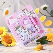 50頁辦公備忘錄,提醒,小型記事本,適用於寫作,返校,學校筆記本,學校用品。可愛的水染獨角獸筆記本套裝-女孩和兒童的完美禮物！ - 粉色 - 查看 6