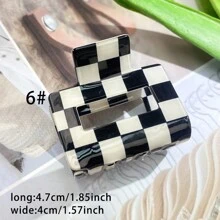 Glossy Checkered Claw Clips: Add A Stylish Touch To Your Hair With These Rectangle-Shaped Hair Clips!Valentine's Day Couples As A Gift Hair Accessories Hair Jaw Clip Hair Clamps Hair Clutch Hair Catcher Clip