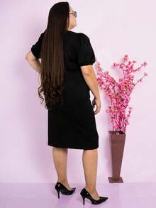 Plus Size Dresses - 黑色 - 查看 1