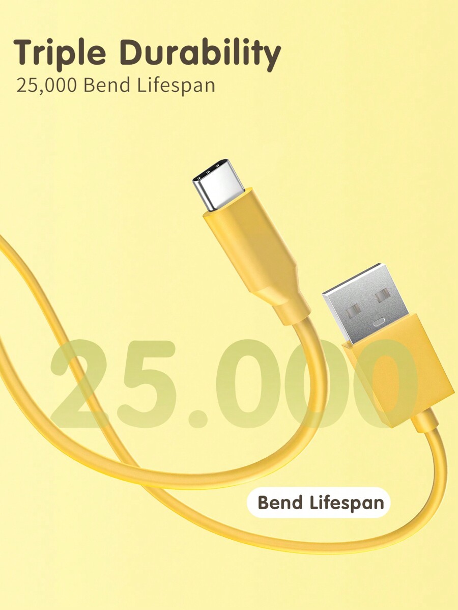 1pc USB Type C Charger Cable, USB A To Type C Fast Charging Cord For