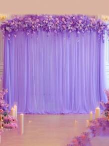 2/4pcs-Tulle Background Curtains, Transparent Background Curtains Suitable For Birthday Parties Wedding Spring Season Parties, Photography Background Decoration,Valentine's Day Decoration, Holiday Party Photography Background Decor,Hanging Curtain Background Decor, Thanksgiving Day, Halloween, Christmas
