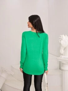 Women Sweaters - Màu xanh Ô liu - Xem 2