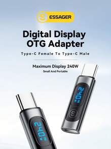 ESSAGER Essager 240W USB C Adapter Type C To USB C 3.0 2.0 OTG Connector Digital Display Data Adapter 100W For  Pro Air Samsung