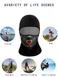 Summer Sun Protection Head Cover For Men & Women, Outdoor Motorcycle Riding Helmet Liner Hat, Fishing Funny Bikini Face Shield Mask - Multicolor - View 5