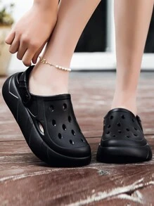 女夏季镂空凉鞋厚底软底拖鞋室内淋浴卧室家居拖鞋防水防滑轻便女士时尚镂空凉鞋沙滩水鞋