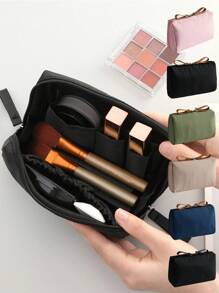 1 件小型口红袋，适用于通勤，便携式化妆包，用于口红、粉饼、化妆刷补妆套装化妆品收纳袋化妆品收纳包迷你袋旅行小化妆盒配件化妆架刷袋化妆容器化妆包旅行必需品女士配件旅行用品化妆包学校用品化妆包假日必需品化妆包化妆袋假日冬季 2024 返校用品 - 黑色 - 查看 1