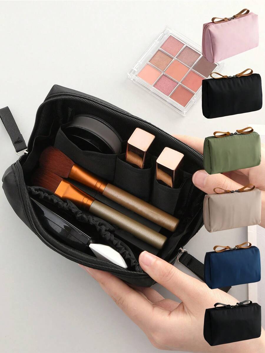 1 件小型口红袋，适用于通勤，便携式化妆包，用于口红、粉饼、化妆刷补妆套装化妆品收纳袋化妆品收纳包迷你袋旅行小化妆盒配件化妆架刷袋化妆容器化妆包旅行必需品女士配件旅行用品化妆包学校用品化妆包假日必需品化妆包化妆袋假日冬季 2024 返校用品 - 黑色 - 查看 1
