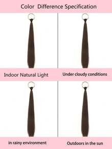 24-Inch Cold Brown Synthetic Wig New Chinese Style Mid-Length Braided Hair Ring Low Ponytail Daily Wear - Brown - View 8