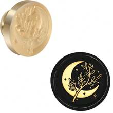 CYFUN DESIGN 1 件蒲公英/月亮/蘑菇/火堆/生命树/鲸鱼/考拉/蝴蝶蜡封黄铜印章头，适用于婚礼派对请柬信封卡片礼品包装返校 - 金色 - 查看 19