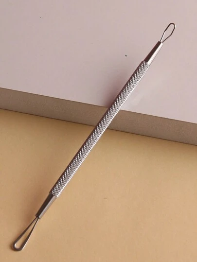 1pc Stainless Steel Floral Handle Double-Ended Acne Remover Suitable For Removing Acne, Blackhead, Fat Granules Etc. Facial Cleaning Tool