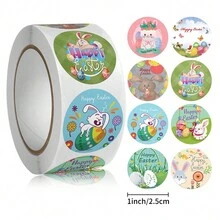 500 cái/cuộn Giấy Tiệc Phục sinh Con thỏ Hình dán , Qủa tặng Phong kín Nhãn , Tự dính Hình dán - Nhiều màu - Xem 6