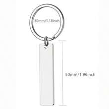 1pc "Te Amo Papi" Spanish Phrase Keychain, Minimalist Sweet Heartwarming Silver Rectangle Keyring, Suitable For Bag, Car Keys Decoration, Great Gift For Father, Christmas, Teacher, Friends, Sisters Gifts For Mother, Father, Graduation, And Teacher - Silver - View 2