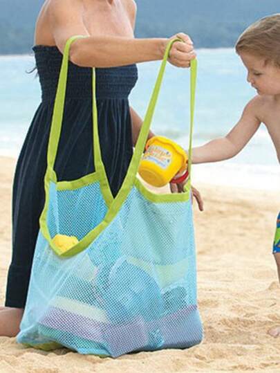 1pc Mesh Beach Bag, Toy Storage Bag, Outdoor Travel Folding Organizing Net Bag For Travel Storage Bag,Makeup Bag,Cosmetic Bag,Vacation Organizer,Large Capacity Makeup Organizer Makeup Case, For Lipstick, Brush, Skincare, Mobile Phone, Coin, Small Items, For Home,Gift,Vacation And Festival Halloween Christmas Multifunctional Use,Boho Vibes