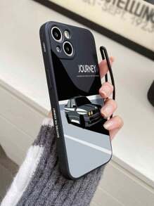 男士1入組TPU時尚汽車圖案印花手機殼，側印花，配有手提帶，適用於蘋果、三星、小米紅米系列 - 彩色 - 查看 2