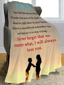 1件超柔軟法蘭絨毛毯,設有個性化設計可作為送給兒子的禮物,適用於沙發、臥室。高清晰度印刷毛毯,法蘭絨毯套,有多種尺寸可選 - 多色 - 查看 3